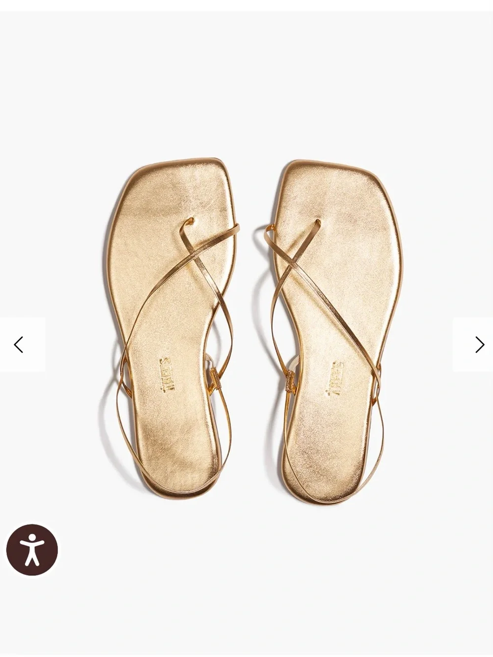 Gold Strappy Square-Toe Tkees